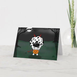Dalmatian Halloween Devil Card