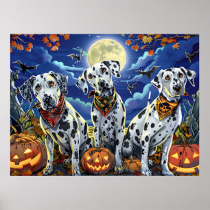 Dalmatian Halloween Spooky Poster