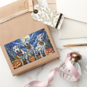 Dalmatian Halloween Spooky Rectangular Sticker