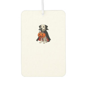 Dalmatian Halloween Vampire Dog with Pumpkin Baske Car Air Freshener
