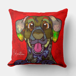 Dalmatian hand-painted Throw Pillow