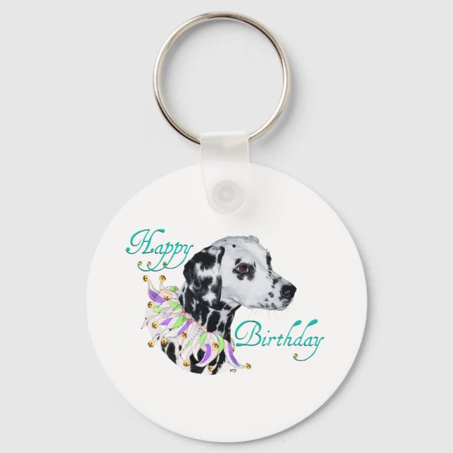 Dalmatian Happy Birthday Key Ring (Front)