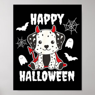 Dalmatian Happy Halloween Devil Dogs Poster