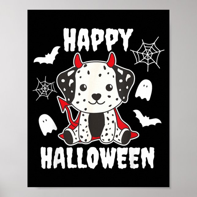 Dalmatian Happy Halloween Devil Dogs Poster (Front)