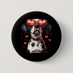 Dalmatian Heart Gles Cute Valentine’s Day Dog Love 6 Cm Round Badge