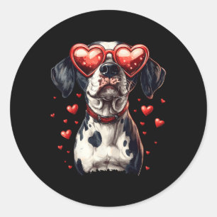 Dalmatian Heart Gles Cute Valentine’s Day Dog Love Classic Round Sticker