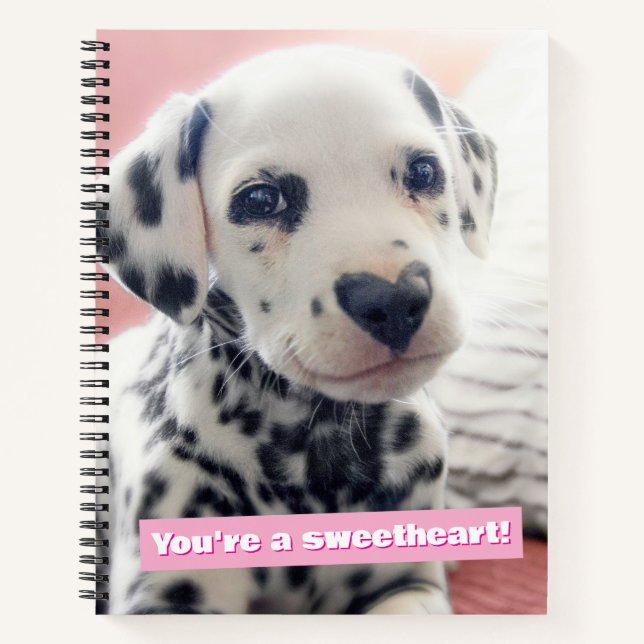 Dalmatian Heart Nose Notebook (Front)