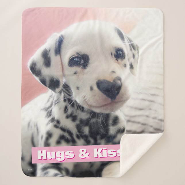 Dalmatian Heart Nose Sherpa Blanket (Front)