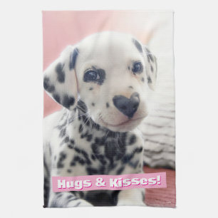 Dalmatian Heart Nose Tea Towel