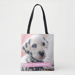Dalmatian Heart Nose Tote Bag