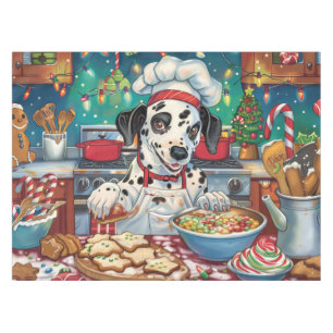 Dalmatian Holiday Baking: Festive Christmas Tablecloth