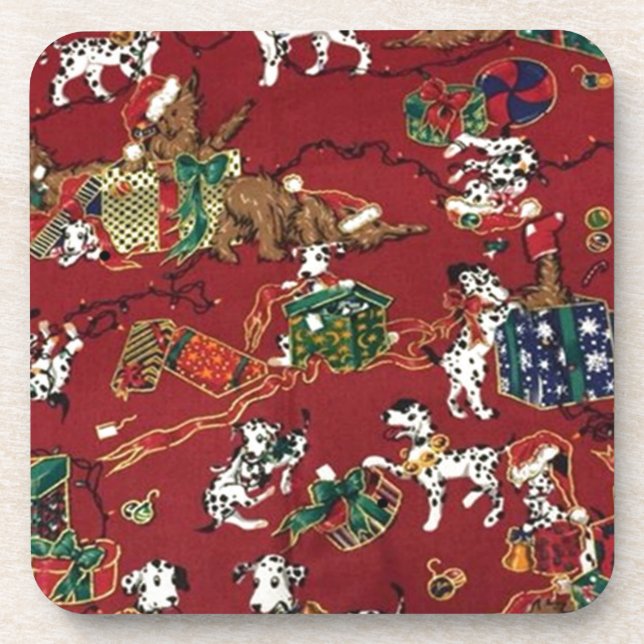 Dalmatian Holiday Print Coaster (Front)