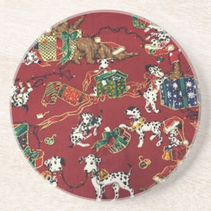 Dalmatian Holiday Print Coaster