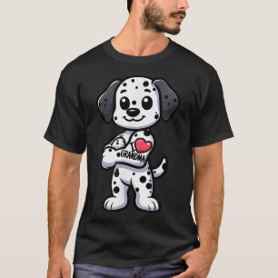 Dalmatian I Love Grandma Funny Dog Tattoo T-Shirt