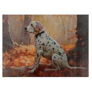 Dalmatian in Autumn Leaves Fall Inspire Cutting Board