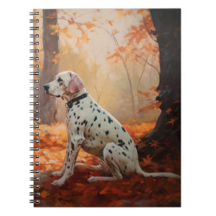 Dalmatian in Autumn Leaves Fall Inspire Notebook