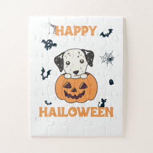 Dalmatian In Pumpkin Sweet Dogs Happy Halloween Jigsaw Puzzle