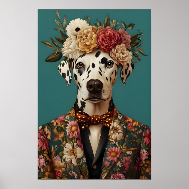 Dalmatian In Suit Poster, Dalmatian Portrait Poster (Front)