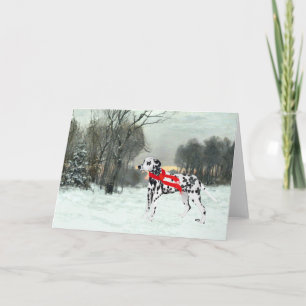 Dalmatian in Winter Snow Card