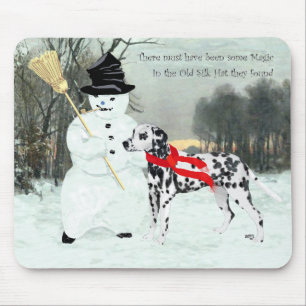 Dalmatian in Winter Snow Mouse Pad