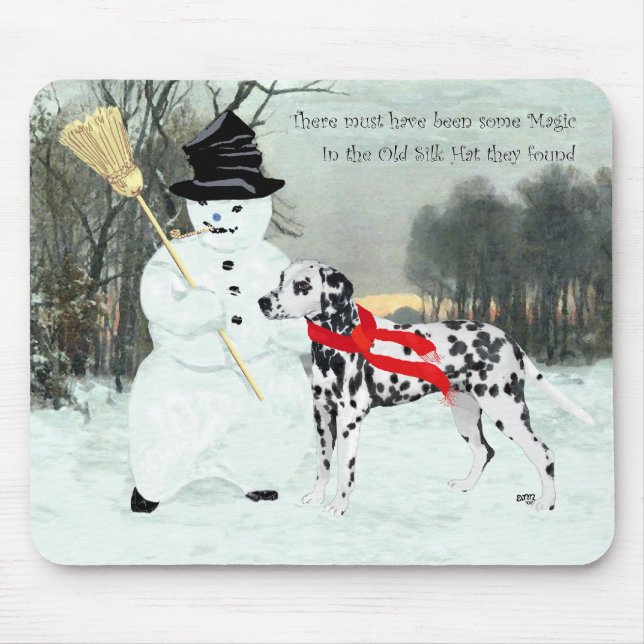 Dalmatian in Winter Snow Mouse Pad (Front)
