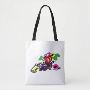 Dalmatian joy flowers tote bag