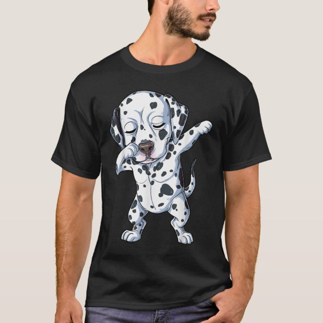 Dalmatian Kids Boys Dabbing Dog Lover Dab Dance Gi T-Shirt (Front)