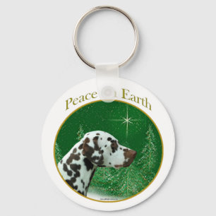 Dalmatian (liver) Peace Key Ring