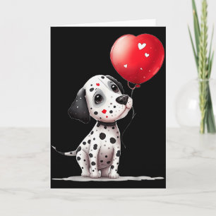 Dalmatian Love Heart For Valentines Day On Dalmati Card