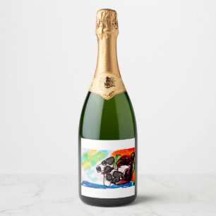 Dalmatian lover style  sparkling wine label