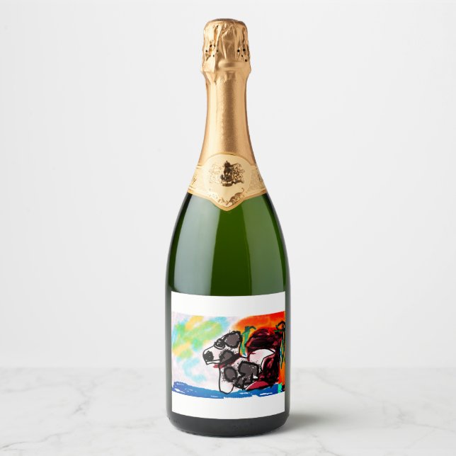 Dalmatian lover style  sparkling wine label (Front)
