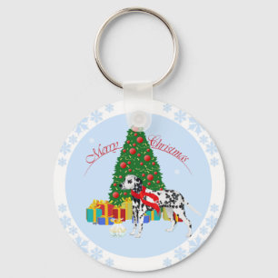 Dalmatian Merry Christmas Key Ring