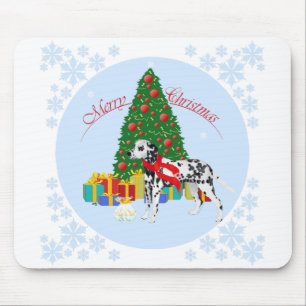 Dalmatian Merry Christmas Mouse Pad
