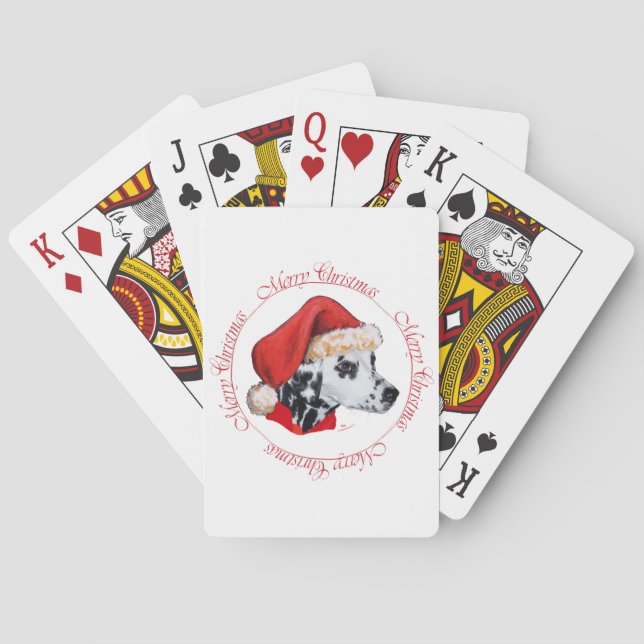 Dalmatian Merry Christmas Playing Cards (Back)