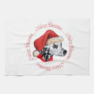 Dalmatian Merry Christmas Tea Towel