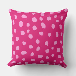 dalmatian modern hot pink spot dots animal print cushion