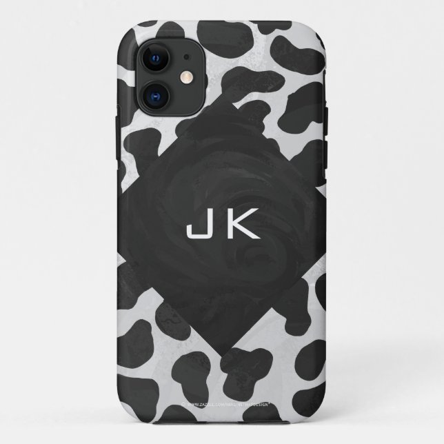 Dalmatian Monogrtam Black and White Prints Case-Mate iPhone Case (Back)