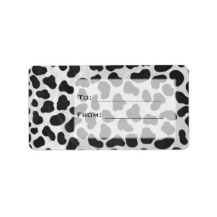 Dalmatian Monogrtam Black and White Prints Label