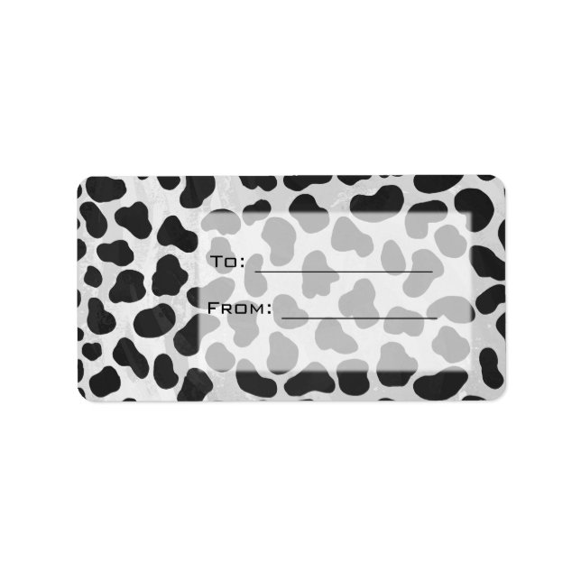 Dalmatian Monogrtam Black and White Prints Label (Front)