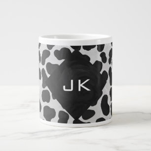 Dalmatian Monogrtam Black and White Prints Large Coffee Mug