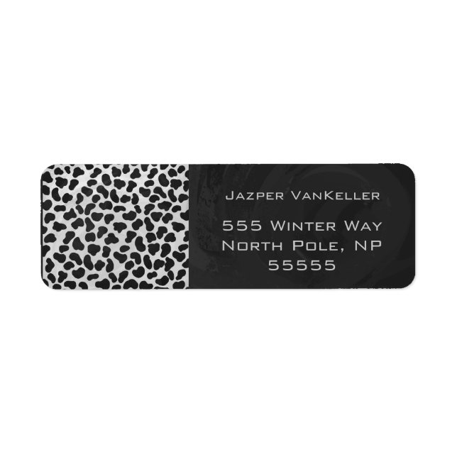 Dalmatian Monogrtam Black and White Prints Return Address Label (Front)