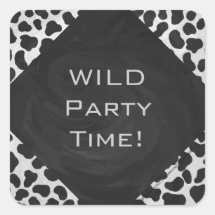 Dalmatian Monogrtam Black and White Prints Square Sticker