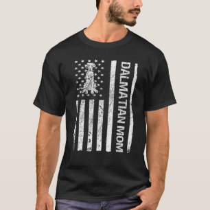 Dalmatian Mum American USA Flag Funny Dalmatian Ow T-Shirt
