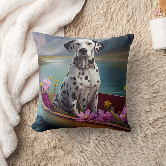Dalmatian on a Paddle: A Scenic Adventure Cushion (Blanket)