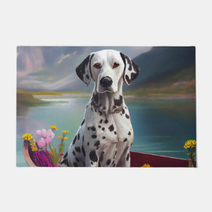 Dalmatian on a Paddle: A Scenic Adventure Doormat