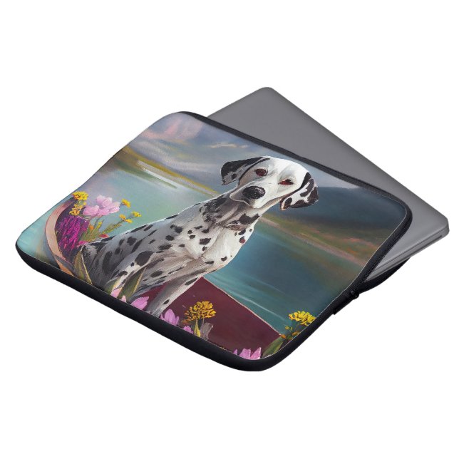 Dalmatian on a Paddle: A Scenic Adventure Laptop Sleeve (Front Top)