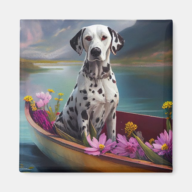 Dalmatian on a Paddle: A Scenic Adventure Magnet (Front)