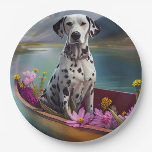 Dalmatian on a Paddle: A Scenic Adventure Paper Plate