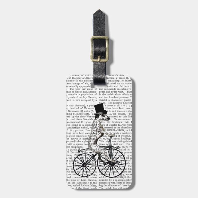 Dalmatian on Bicycle 2 Luggage Tag (Front Vertical)