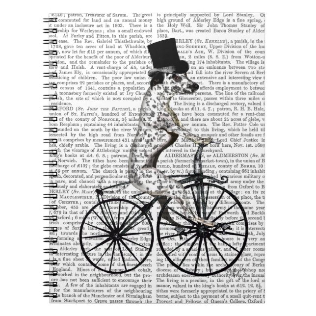Dalmatian on Bicycle 2 Notebook (Front)